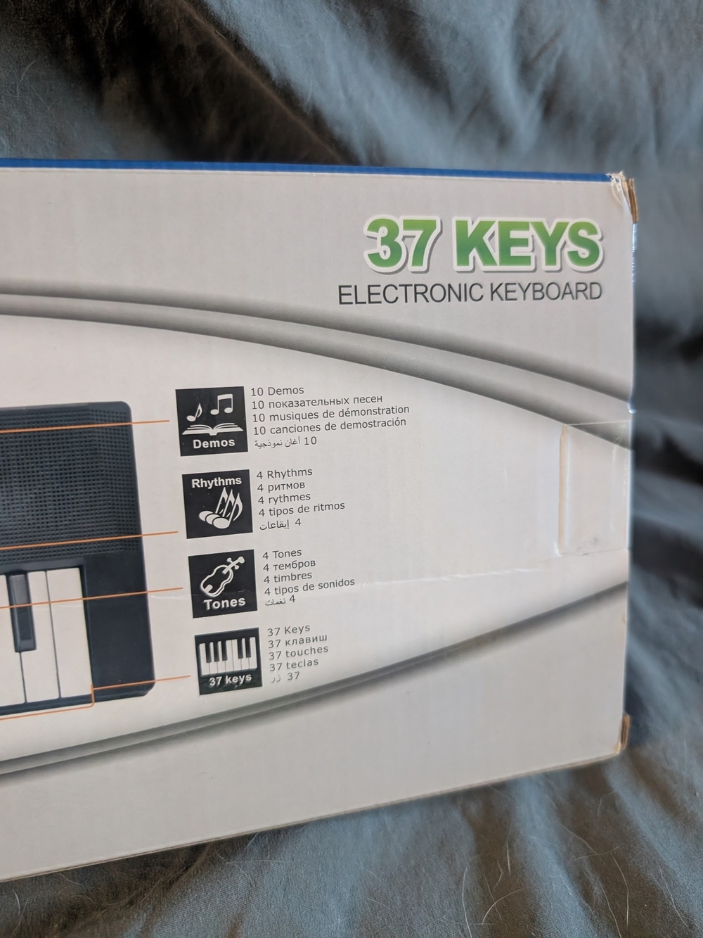 Electronic 37-Key Portable Keyboard - White/Black